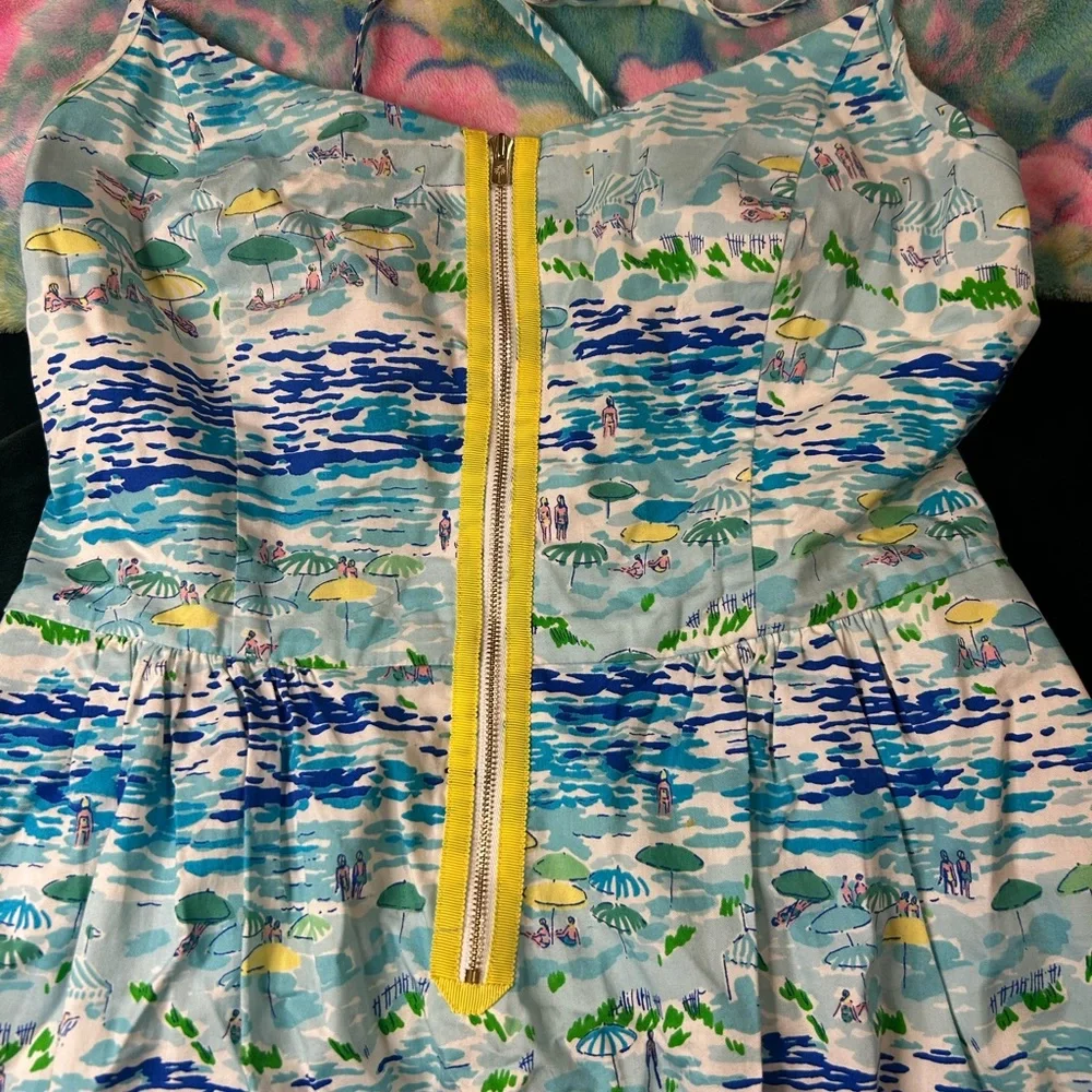 Lilly Pulitzer High Tide Toile Zip front dress size 8 - Picture 2 of 8